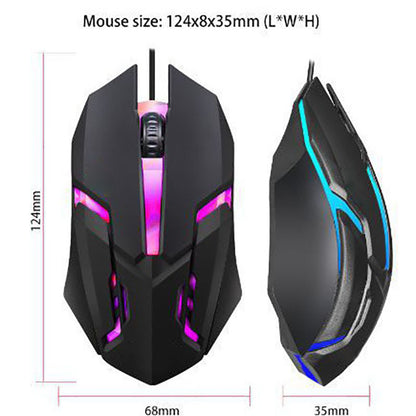 Wired Mouse Computer Colorful Breathing Light Luminous USB Office and gaming