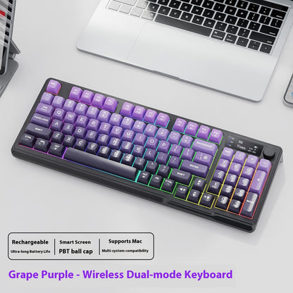 Wireless Bluetooth Dual-mode Keyboard Gradient Belt Display Computer Office