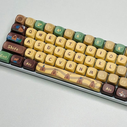 Mechanical Keyboard Keycaps 130 Key Set Capybara PBT Girl MOA Height