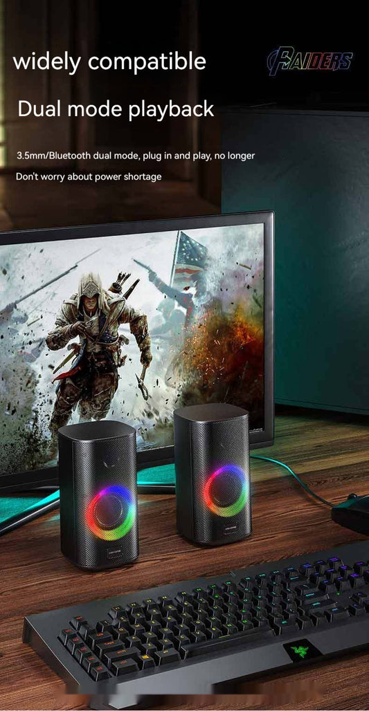 Computer Stereo Speaker - Colorful E-sports Desktop Bluetooth Speaker Dual Speaker